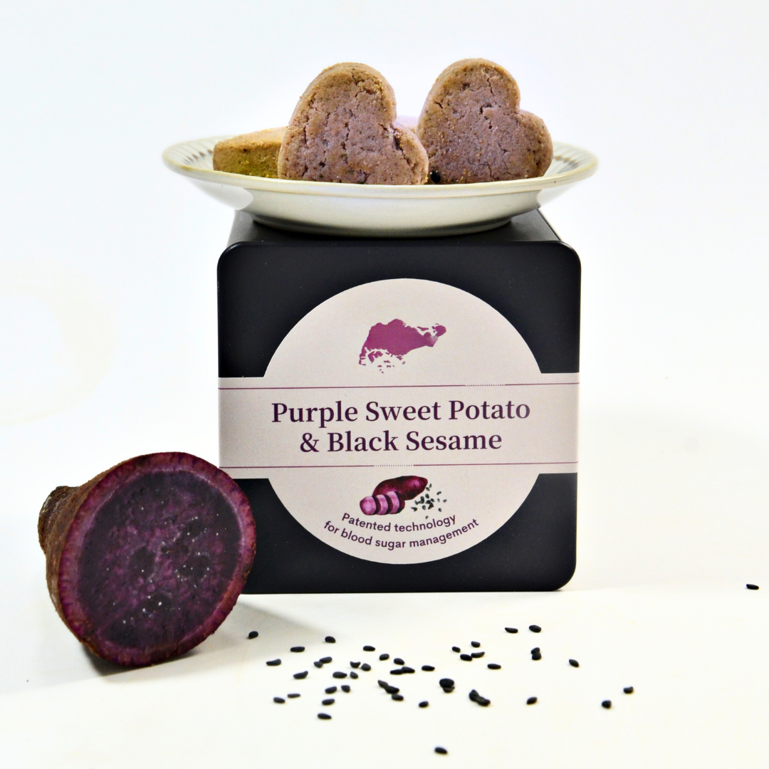 Purple Sweet Potato & Black Sesame Cookies 紫薯黑芝麻曲奇